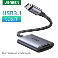 Đầu đọc thẻ SD/TF Ugreen 80888 CM401 chuẩn USB C 3.1 hỗ trợ UHS-II Chính Hãng CM265