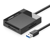 Đầu đọc thẻ USB 3.0 hỗ trợ thẻ TF/SD/CF/MS Ugreen 30333 0.5M Màu Xám