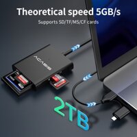 Đầu đọc thẻ USB-A / C ACASIS USB 3.0 5GBS Hỗ trợ Bộ chuyển đổi thẻ nhớ SD / TF / MS / CF cho phụ kiện máy tính xách tay Đầu đọc thẻ thông minh đa năng CR-3003