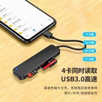 Đầu đọc thẻ USB tốc độ cao 3.0 đa chức năng, thẻ SD CF/TF, thẻ MS, điện thoại di động, máy tính, sử dụng kép, camera OTG, bộ nhớ tương thích với máy ảnh DSLR Canon Nikon, thẻ lớn và nhỏ