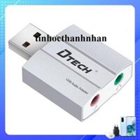 Đầu đổi USB sang 3.5 ra mic và loa dành cho máy tính Dtech DT 6006- Hàng chính hãng
