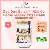 Dầu Dừa Ép Lạnh Hữu Cơ Macro Organic Virgin Coconut Oil - 300gr (Úc)