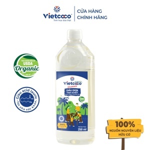 Dầu dừa nguyên chất Organic Vietcoco chai 250ml