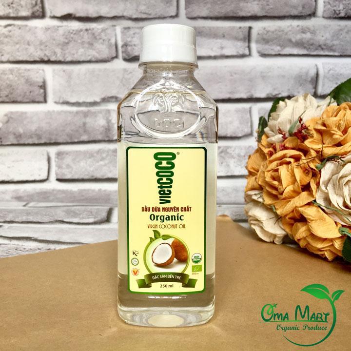 Dầu dừa nguyên chất Organic Vietcoco chai 250ml