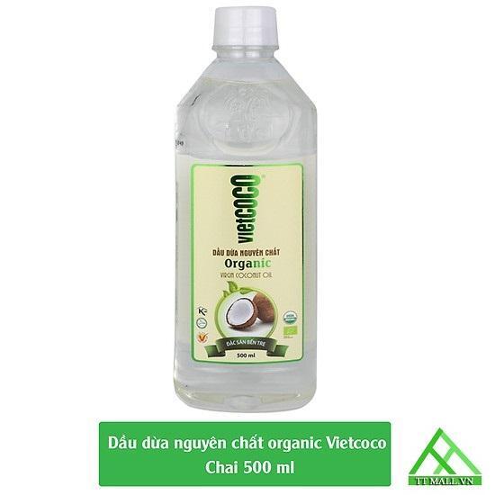 Dầu dừa nguyên chất Organic Vietcoco chai 500ml
