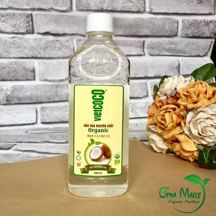 Dầu dừa nguyên chất Organic Vietcoco chai 500ml