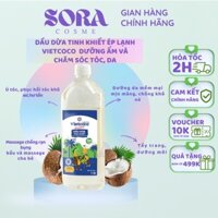 Dầu dừa tinh khiết ép lạnh hữu cơ nguyên chất Vietcoco Premium dưỡng ẩm và chăm sóc tóc, da 1000ML
