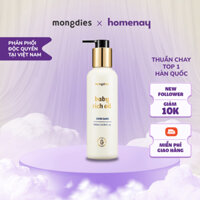 Dầu Dưỡng Ẩm Da Mongdies Dịu Nhẹ Có Nguồn Gốc Thực Vật An Toàn Cho Bé Baby Rich Oil 200ml