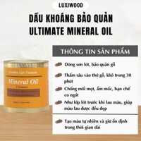 DẦU DƯỠNG GỖ Mineral oil - Dầu khoáng tự nhiên - Luxi Wood Creativelife