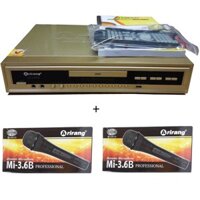 Đầu DVD Karaoke Arirang AR-36MD, (Vàng) + 2 micro có dây Arirang 3.6C