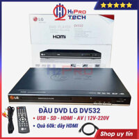 Đầu Dvd LG DV532 Hdmi - Usb - Sd, Đầu Đĩa Dvd Karaoke LG Cao Cấp Không Kén Đĩa, Điện 12V-220V, Tặng Dây Hdmi-H2Pro Tech
