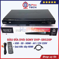 Đầu DVD Sony DVP-SR520P Hdmi - Usb - Sd, Đầu Đĩa Dvd Karaoke Sony Cao Cấp Không Kén Đĩa, Tặng Dây Hdmi - H2Pro Tech