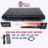 Đầu DVD Sony SR520P Đời Mới Có Hdmi Full HD - Usb - Sd, Đầu Đĩa Dvd Karaoke Sony Cao Cấp, Tặng Dây Hdmi - H2Pro Tech