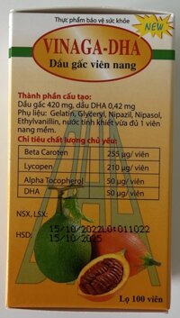Dầu gấc Vinaga DHA lớn H/100 viên