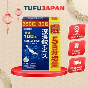 Dầu gan cá mập 100% Squalene Orihiro loại 360 viên Nhật Bản