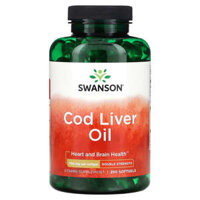 Dầu gan cá Swanson Cod Liver Oil Double Strength 700 mg 250 viên nang mềm của Swanson