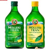 Dầu gan cá tuyết Moller’s Tran Lemon & Natural 250ml (Omega 3 dạng nước) hương chanh và hương tự nhiên