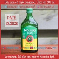 Dầu gan cá tuyết Moller’s Tran naturell vị tự nhiên - Chai lớn 500 ml - Nội địa Na Uy