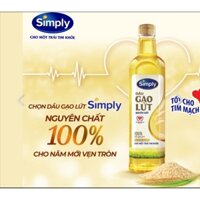 Dầu Gạo Lứt Simply Nguyên chất 100% Chai 1L, 2L