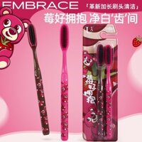 Dâu Gấu Sinh Viên Cặp Đôi Chuyên Dụng Bàn Chải Đánh Răng Cao Cấp Bảo Vệ Kẹo Cao Su Hàn Quốc Chiều Dài 1.13 Đầu Bàn Chải Bàn Chải Đánh Răng Trung Bình