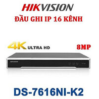 Đầu Ghi Camera IP 16 KÊNH HIKVISION DS-7616NI-K2 Ultra HD 4K 8MP, 2 HDD SATA - Hàng Chính Hãng