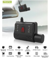 Đầu ghi DVR 4 kênh trên ô tô + camera Full HD phía trước + GPS/WIFI/4G + giám sát thời gian thực + xem trực tiếp - PROFIO X6