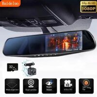 Đầu Ghi Dvr Xe Ô Tô Ống Kính Kép 4,2 Inch Camera Hành Trình Gương Chiếu Hậu Video Vòng Lặp Hd 1080p Với Chức Năng Chụp Đêm Và Hỗ Trợ Bộ Nhớ 32g