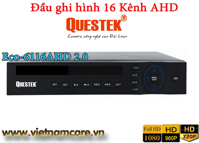 Đầu ghi hình 16 kênh AHD QUESTEK Eco-6116AHD