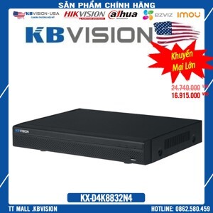 Đầu ghi hình camera IP Kbvision KX-D4K8832N4 - 32 kênh