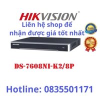 Đầu ghi hình camera IP Ultra HD 4K 8 kênh Cấp nguồn poe cho Camera HIKVISION DS-7608NI-K2/8P -Cam Kết Chính Hãng BH 2N