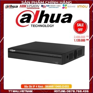 Đầu ghi hình Dahua NVR1104HS-S3-DSS - 4 kênh