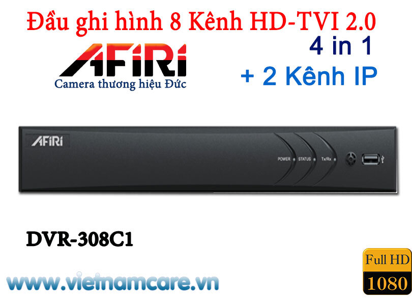 Đầu ghi hình HD-TVI Afiri DVR-308C1 - 8 kênh