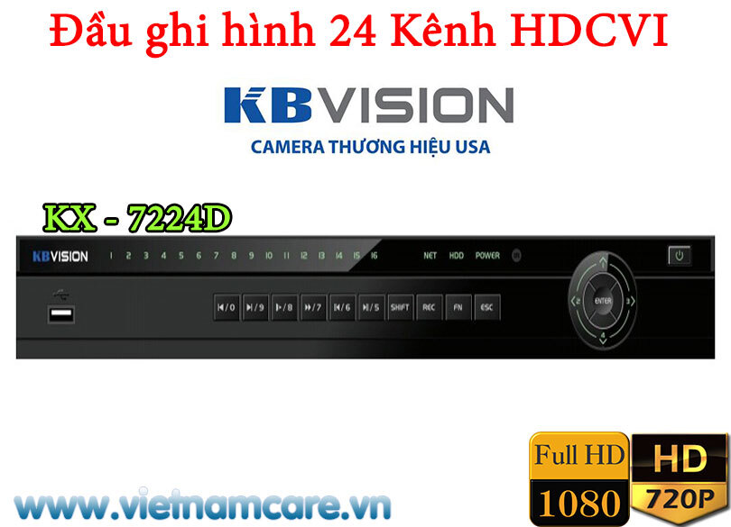 Đầu ghi hình HDCVI KBVision KX-7224D - 24 Kênh