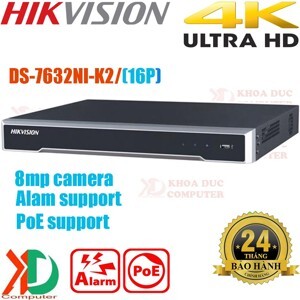 Đầu ghi hình IP Hikvision DS-7632NI-K2/16P - 32 kênh