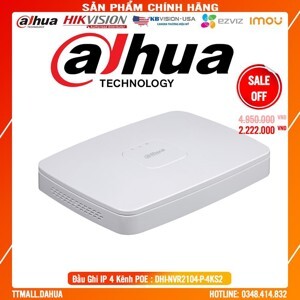 Đầu ghi hình IP PoE Dahua NVR2104-P-4KS2 - 4 kênh
