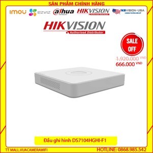 Đầu ghi hình Turbo HD 3 0 4 kênh vỏ nhựa Hikvision DS-7104HGHI-F1