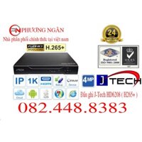 Đầu ghi J-Tech HD6208 ( H265+ ) 8 KÊNH CAMERA IP 4MP - 4 KÊNH CAMERA IP 5MP + ổ cứng 500G