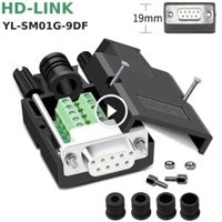 Đầu giắc không hàn COM DB9 cái female vỏ nhựa chân đồng HD-Link YL-SM01G-9DF