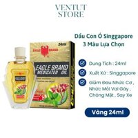 Dầu Gió Con Ó Singapore  Xanh - Trắng - Vàng Chai 24ml - vàng