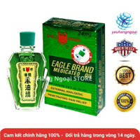 Dầu gió xanh 2 nắp hiệu Con Ó của Mỹ Eagle Brand Medicated Oil 24ML.
