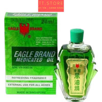Dầu Gió Xanh Con Ó 2 Nắp Eagle Brand USA Formulation 24ml Của Mỹ.