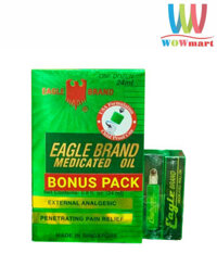 Dầu gió xanh Con Ó Singapore Eagle Brand Medicated Oil One Dozen (Lốc 24ml x12 chai Bonus 2 chai Dầu Xanh Lăn)