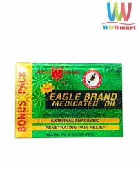 Dầu gió xanh Con Ó Singapore dạng lăn Eagle Brand Medicated Oil (Lốc 12ml x14 chai)