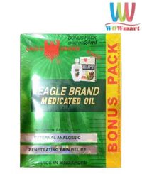 Dầu gió xanh Con Ó Singapore Eagle Brand Medicated Oil One Dozen (Lốc 24ml x12 chai Bonus 2 chai Dầu trắng)