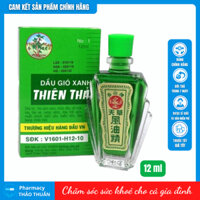 Dầu gió xanh Thiên Thảo chóng mặt, nhức đầu, say nắng, trúng gió Trường Sơn 12ml