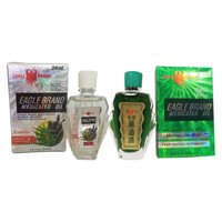 Dầu gió xanh và dầu trắng Mỹ (2 nắp) Eagle Brand Medicated Oil 24ml