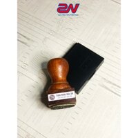Dấu gỗ chấm mực dập lên bìa carton, giấy kart, dấu in logo mọi kích thước (nhận làm theo yêu cầu)