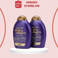 Dầu Gội Biotin Collagen Ogx Tím 385ml chính hãng bản Mỹ/Anh; Cặp gội xả biotin tím bản Mỹ