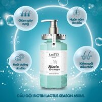 Dầu Gội Biotin Collagen QH Lactus Season Dầu Gội Đầu Cặp Ngăn Rụng Tóc, Giảm Gàu Cho Da Đầu Dầu, NTPSHOP