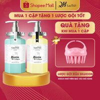 Dầu gội biotin collagen QH Lactus season dầu gội đầu cặp ngăn rụng tóc, giảm gàu cho da đầu dầu, Dầu gội collagen 650ml